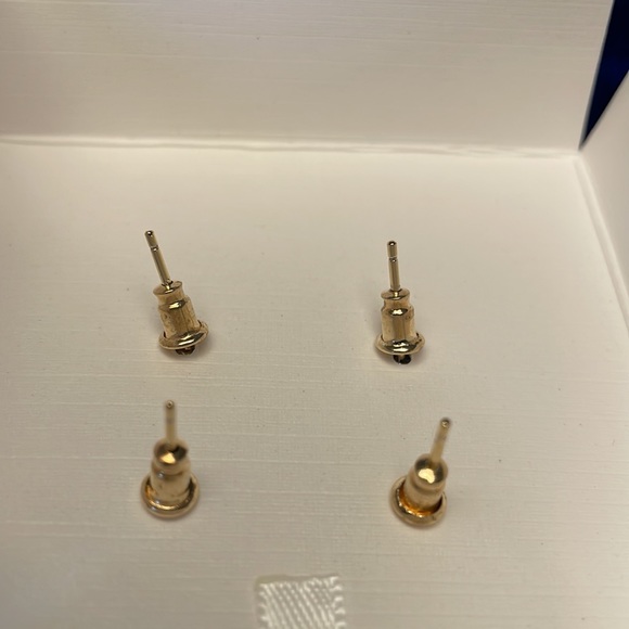 Olivia & Jackson 14 KT Gold plated over Brass Tiny Ball Studs & Crab Earrings - Picture 4 of 5